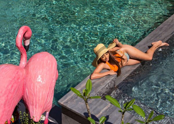 Pink flamingos and a great tan - Saranda Boutique Hotel